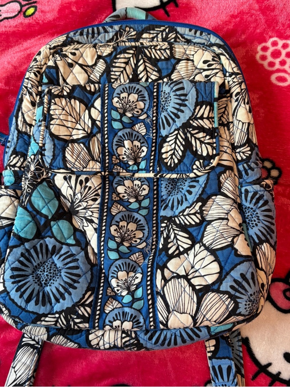 Vera Bradley Blue Floral Quilted Backpack